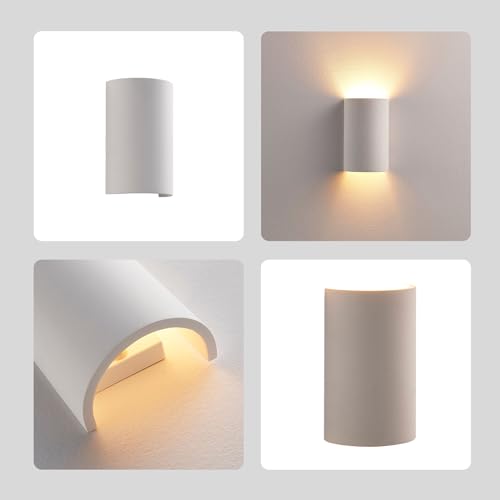 White Plaster Wall Sconce Light