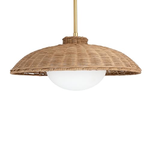 Belleville Boho Rattan Pendant Light with Diffuser