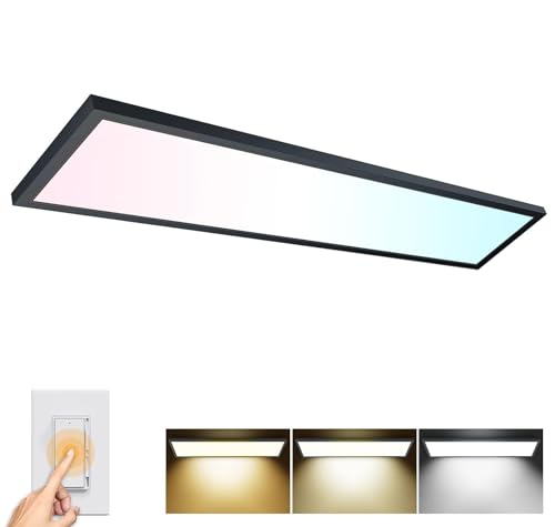 1 Pack 1x4 LED Flat Panel Light Surface Mount Black