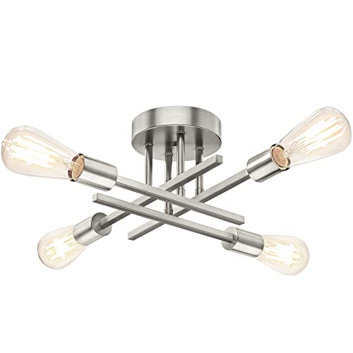 Brushed Nickle Semi Flush Mount Ceiling Lights