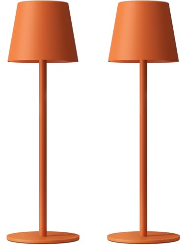Cordless Table Lamp Rechargeable Orange (2 Count)