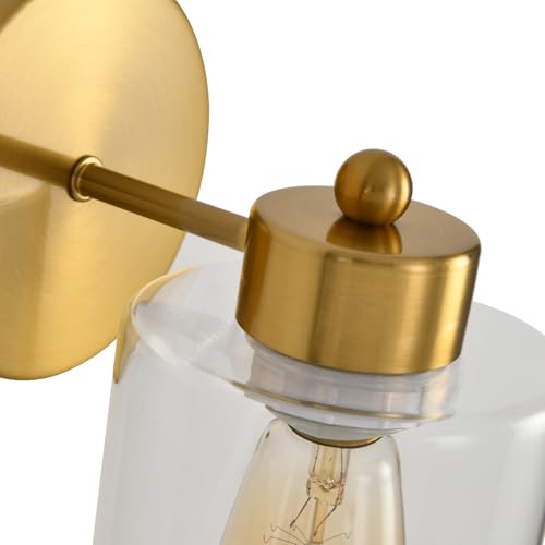 Metal Sconces Wall Lighting with Clear Glass Shade (2 Count)