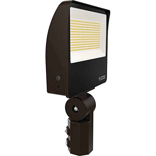 All-in-One LED Flood Light, Waterproof LED Outdoor Light Fixture with Adjustable Brightness and Color Temperature, Yoke or Slipfitter Mount Dusk to Dawn Outdoor Lighting, UVOLT