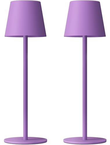 Cordless Table Lamp Rechargeable Purple (2 Count)