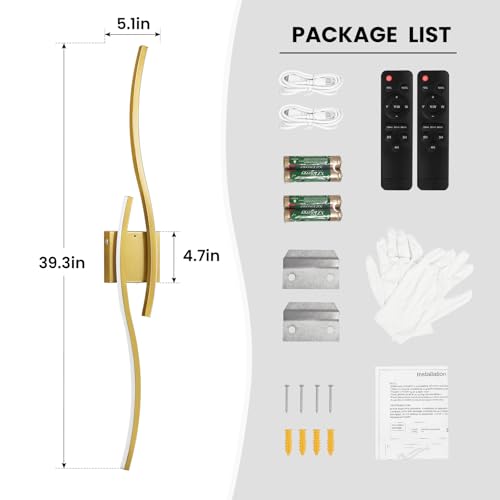 Gold Battery Operated Wall Sconces (2 Count)