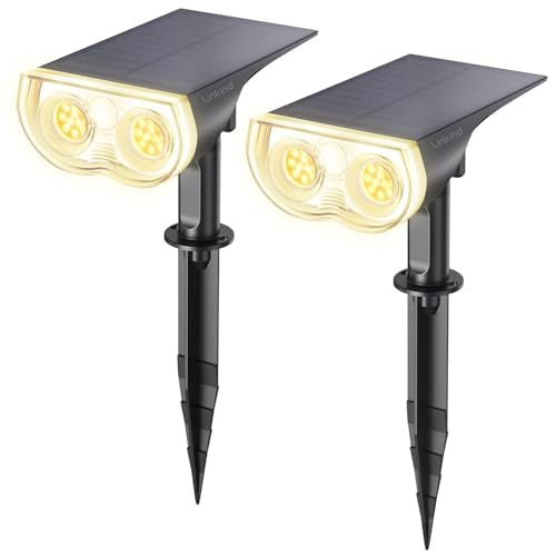 Solar Lights Outdoor Waterproof LED Spotlights Warm White 2 Pack (2 Count)