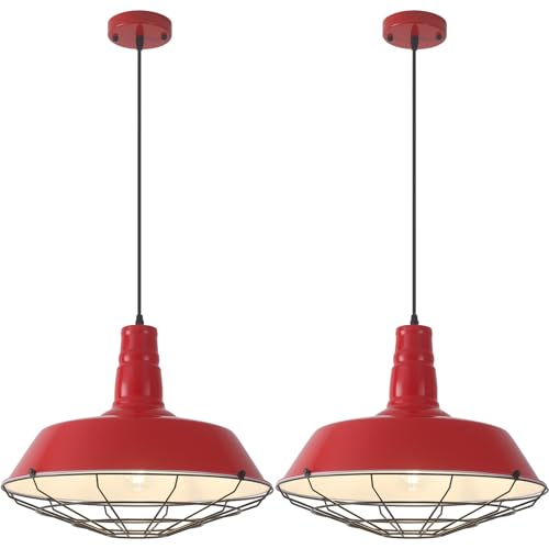 Red Large Pendant Lights Kitchen Island (2 Count)