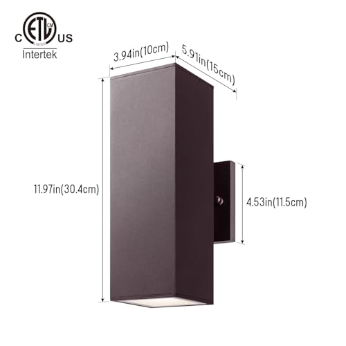 12" Modern Outdoor Porch Light (2 Count)