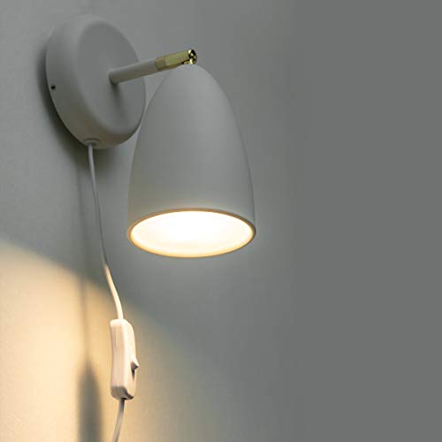 Modern White Plug in or Hardwire Wall Light Sconces