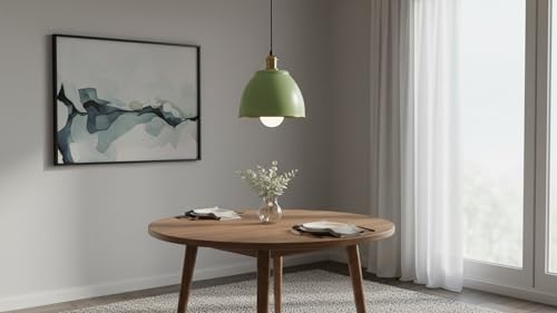 21601-51,Replacement Metal Shade for Pendant Light,Gemma Green,7-7/8"W x 5-3/4"H,Center Hole 1-5/8"
