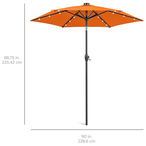 7.5ft Solar Umbrella LED Lighted Patio Umbrella