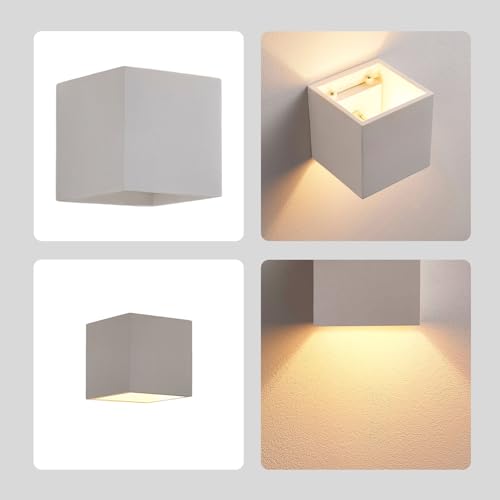 4.5" White Plaster Wall Sconce Wall Decor