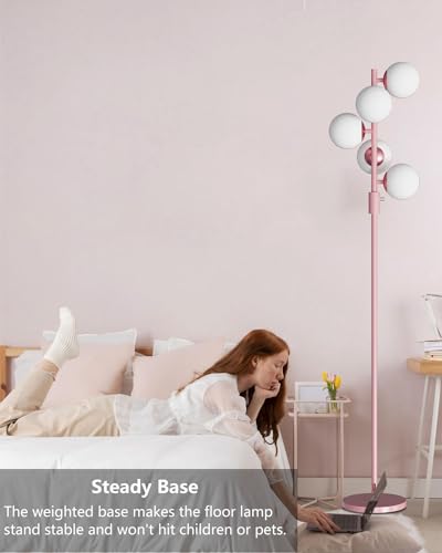 64IN Dimmable Pink Floor Lamp (5 Count)