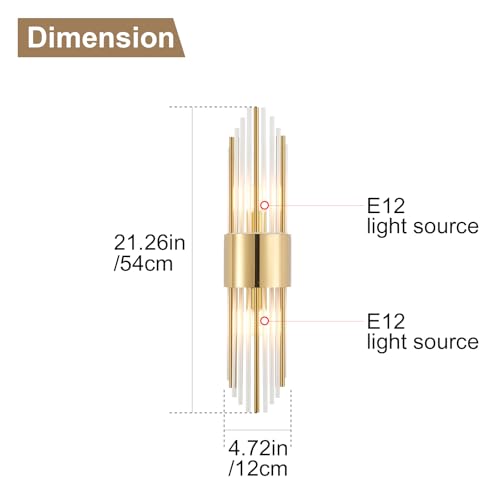 Gold Sconces Wall Set of 2