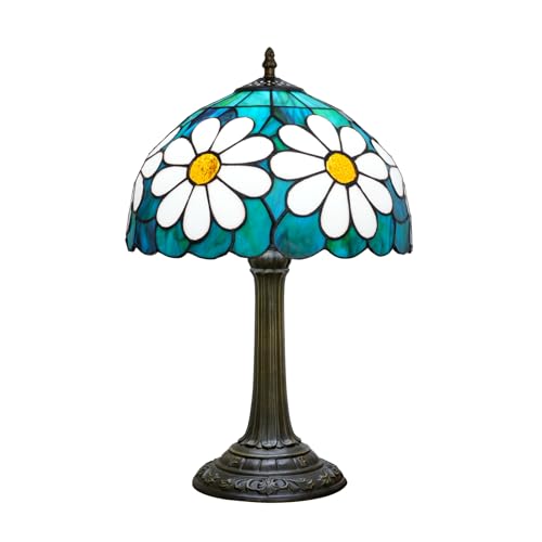 Tiffany Style Stained Glass Table Lamp Chrysanthemum Table Lamp Bedroom Bedside Lamp Living Room Dining Room Office Decoration Desk Lamp Home Decoration Creative Gift