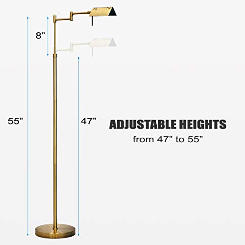 Brook Adjustable Dimmable LED Pharmacy Floor Lamp