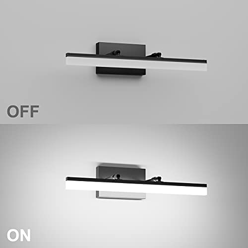 19.7 inch Modern Black Vanity Light Adjustable LED Bathroom Light Fixture Over Mirror Rotatable Vanity Lighting 5500K