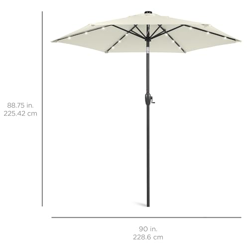 7.5ft Solar Umbrella LED Lighted Patio Umbrella