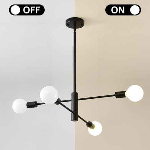 4 Light Sputnik Ceiling Light Fixture Mid Century Modern Chandelier