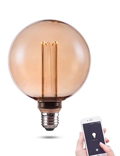 Smart WiFi Decorative Globe LED Light Bulb Dimmable LED Amber G125