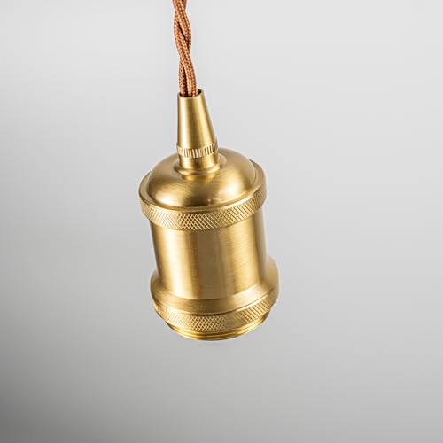 4 Pcs Brass E26 Bulb Socket Adapter Kit for Farmhouse Lighting Accessories for Vintage Industrial Wall Sconce Pendant Fixture DIY Replacement