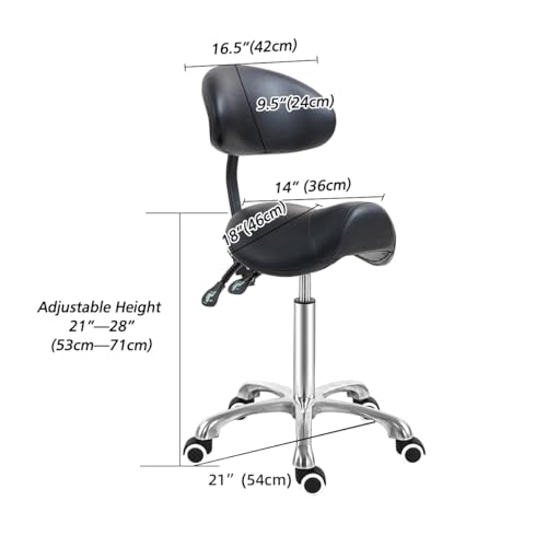 Saddle Stool Chair with Back Support
