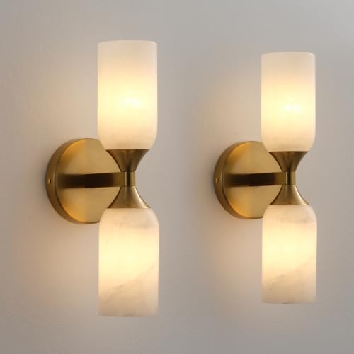 Alabaster Wall Sconces Set of Two (2 Count)