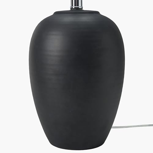 Home 23" Black Vintage Distressed Ceramic Pot Table Lamp for Bedroom