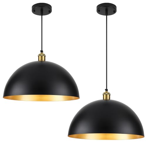 Black Vintage Pendant Light 16 Inch (2 Count)