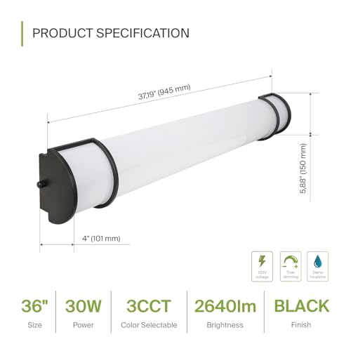 LED 36" Vanity Flush Mount Light Fixture (4 Count)