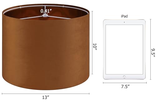 Burnt Orange Velvet Drum Lamp Shade