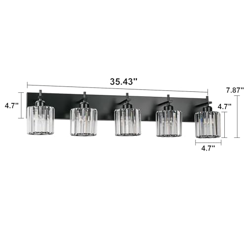 Black Crystal Bathroom Vanity Lights