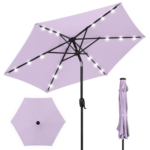 7.5ft Solar Umbrella LED Lighted Patio Umbrella