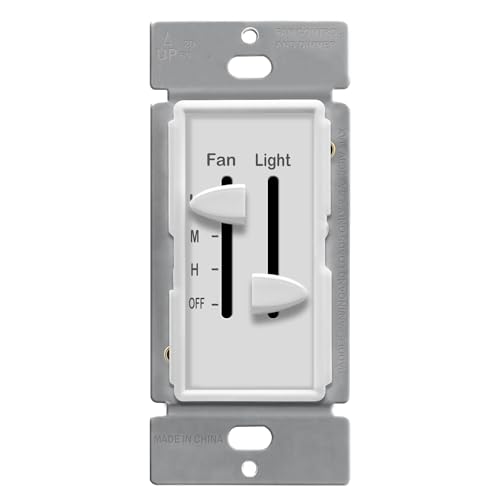 3 Speed Ceiling Fan Control and LED Dimmer Light Switch