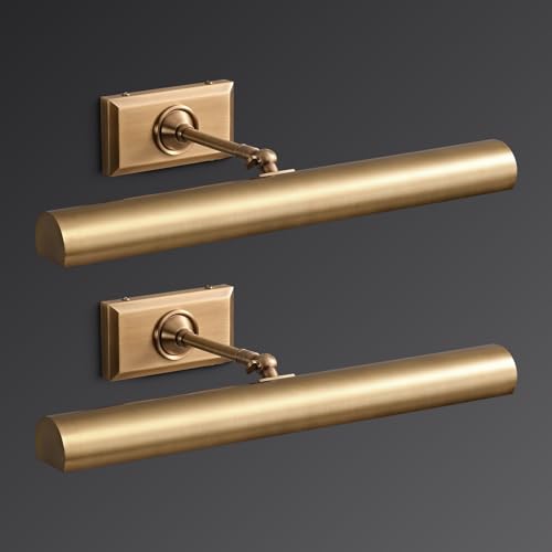 18 inch Picture Lights for Wall Hardwired 2PK Brass Picture Lighting