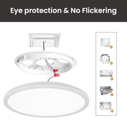 12inch LED Flush Mount Ceiling Light with Night Light (White / 1 pack)