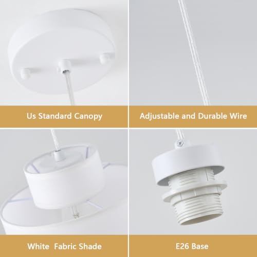2 Pack 7.8" Drum Modern Pendant Lights Kitchen Island
