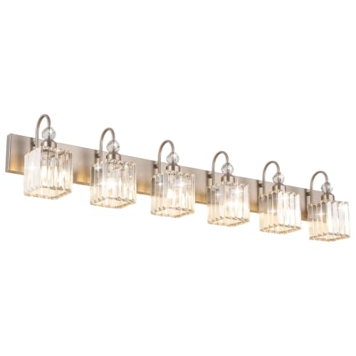 Crystal Vanity Light for Bathroom Brushed Nickel Modern 6 Light Bathroom Lighting Fixtures Over Mirror