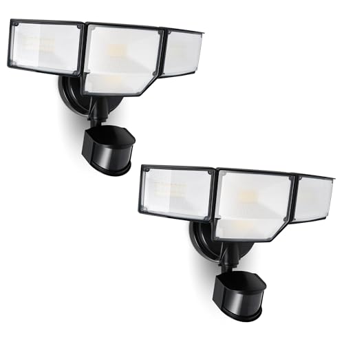 80W 9000LM LED Security Lights Motion Sensor Outdoor Lights (2 Count)