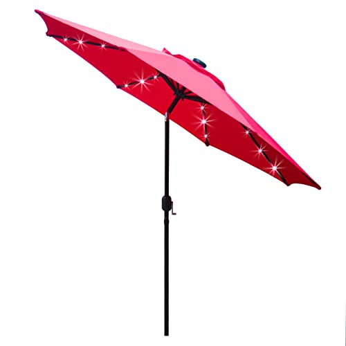 9' Solar LED Patio Umbrella