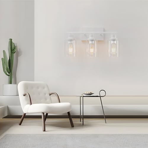 3 Light White Bathroom Light Fixtures Vanity Light Over Mirror Modern Wall Lighting Sconces Rustic Industrial Wall Lamp for Bathroom