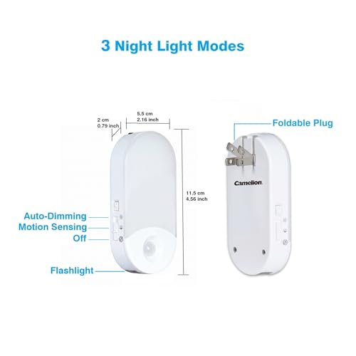 4-in-1 Power Failure Night Light,Flashlight,Motion Sensing, 3-Pack (3 Count)