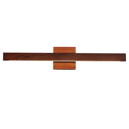 Bathroom Vanity Light 24 Inch Brown Wood Finish Bathroom Light Fixture Over Mirror with Up & Down Lighting 20W Dimmable 5CCT LED Vanity Lighting Fixture Bar for Restroom Bedroom