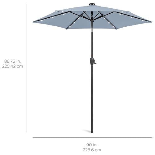 7.5ft Solar Umbrella LED Lighted Patio Umbrella