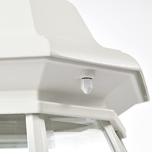 60/897, 3-Light Outdoor Post Lantern, White, Beveled Glass