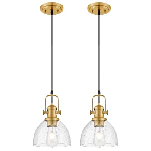 2 Pack 7.5" Brushed Gold Pendant Lights (2 Count)