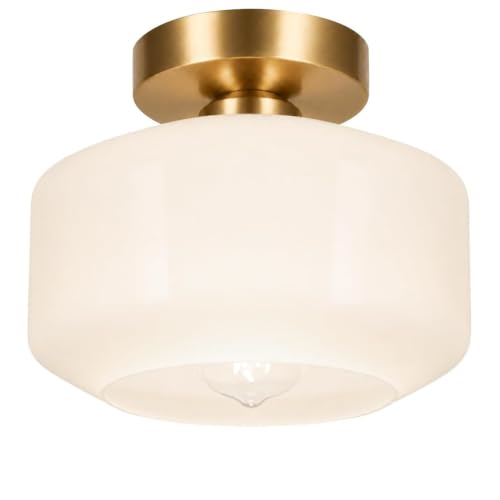 Industrial Semi Flush Mount Ceiling Light Brushed Gold