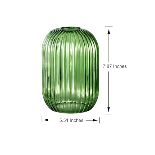 2 Pack Dark Green Ribbed Glass Lamp Shade (2 Count)