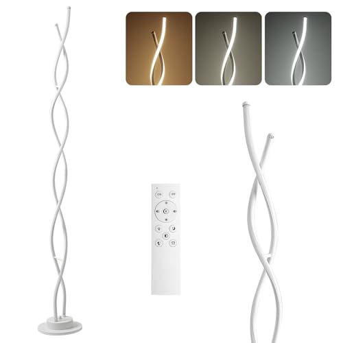 Modern Floor Lamps for Living Room White 3‑Color Remote Dimmable