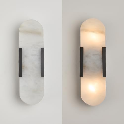 Modern Alabaster Wall Sconce Set of 2